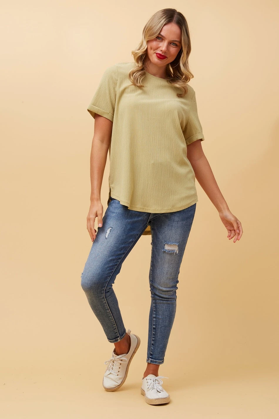 MISTY SHORT SLEEVE TEXTURED TOP - Image 4