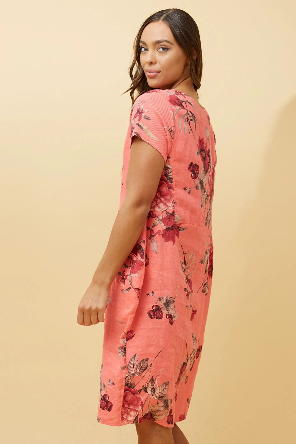 MESSINA FLORAL LINEN SHORT DRESS - Image 11