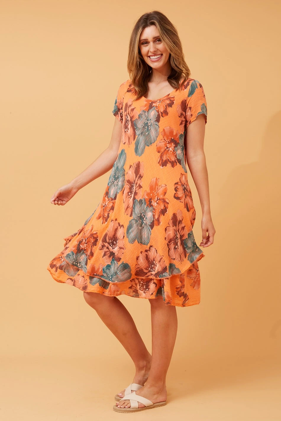 ELECTRA DOUBLE LAYER FLORAL DRESS - Image 11