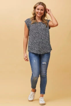 SHELLY LEOPARD SHELL TOP