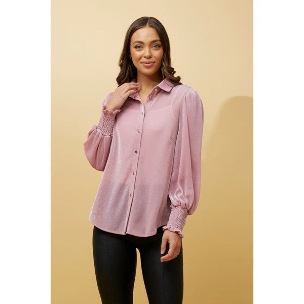 BESSIE LONG BALLOON SLEEVES GLITTER SHIRT - Image 14