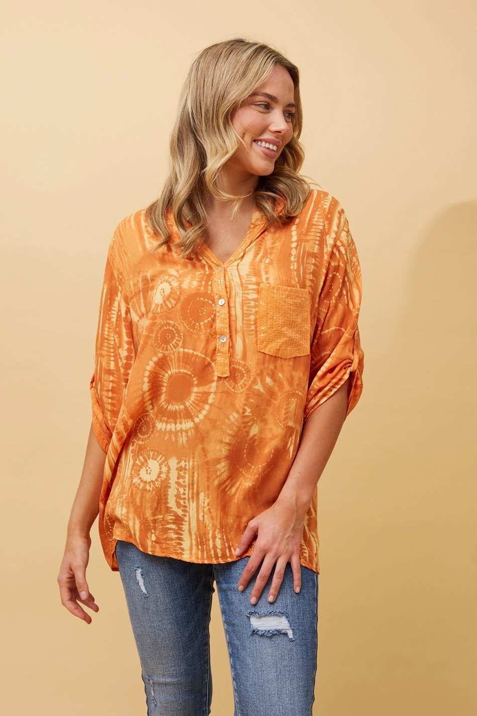 ROSETTA SEQUIN TIE DYE DETAIL TOP - Image 2