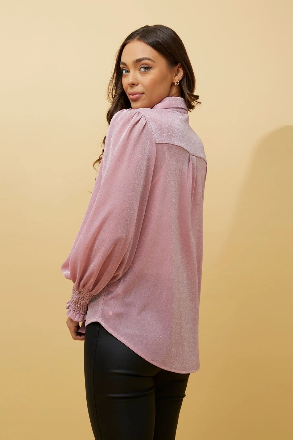 BESSIE LONG BALLOON SLEEVES GLITTER SHIRT - Image 12