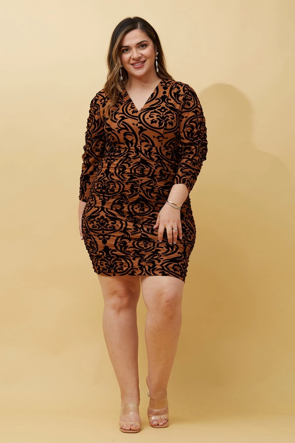 NITU FLOCKING BODYCON DRESS - Image 2