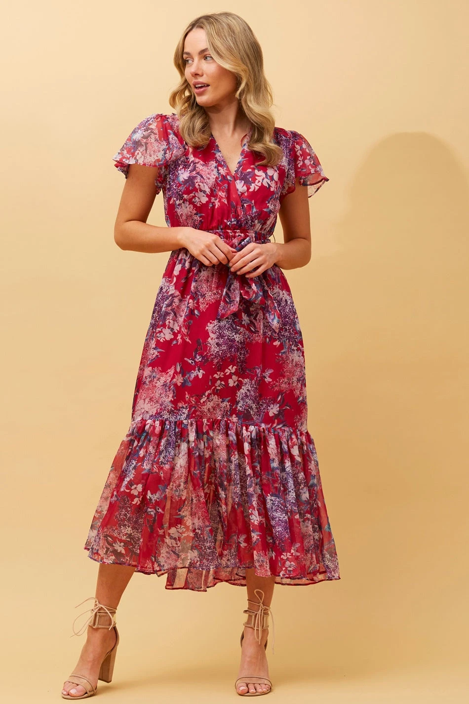 DAWN FLORAL TIERED MIDI DRESS - Image 6