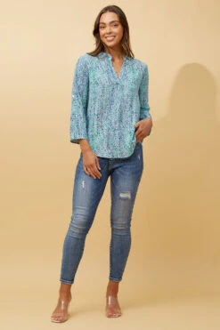 SPICY ABSTRACT PRINT BLOUSE