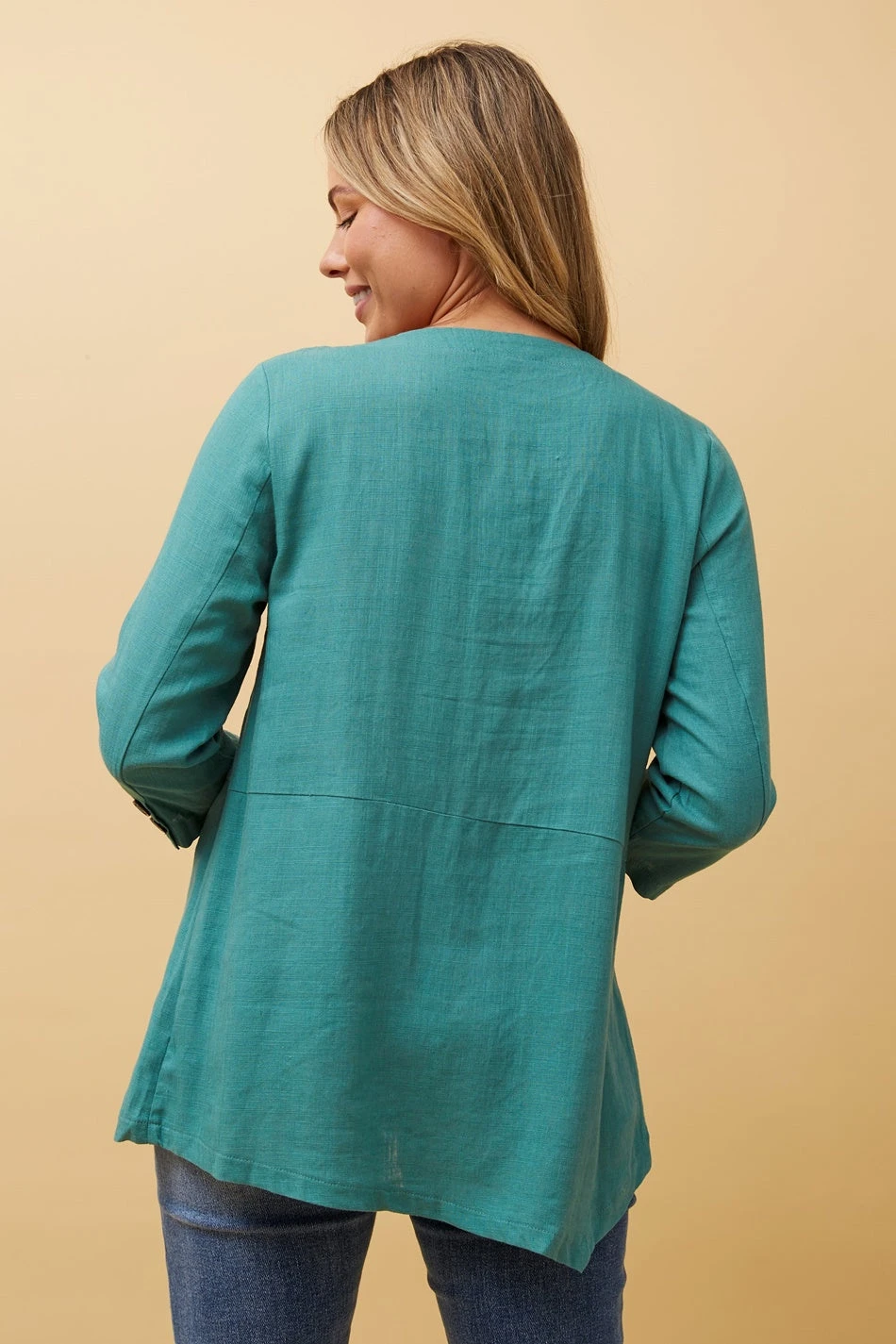 BUTTON DETAIL LINEN TOP - Image 12