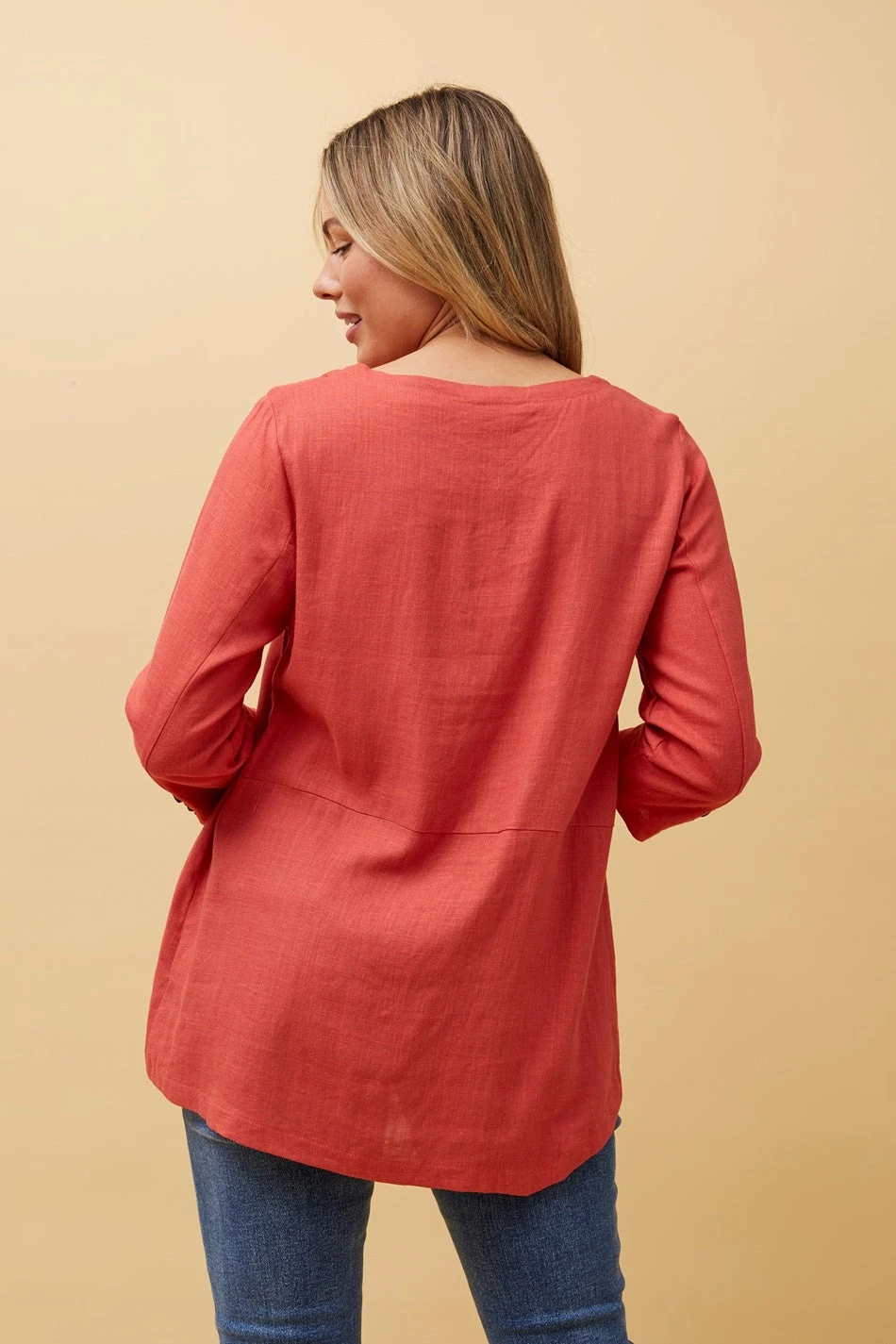 BUTTON DETAIL LINEN TOP - Image 7