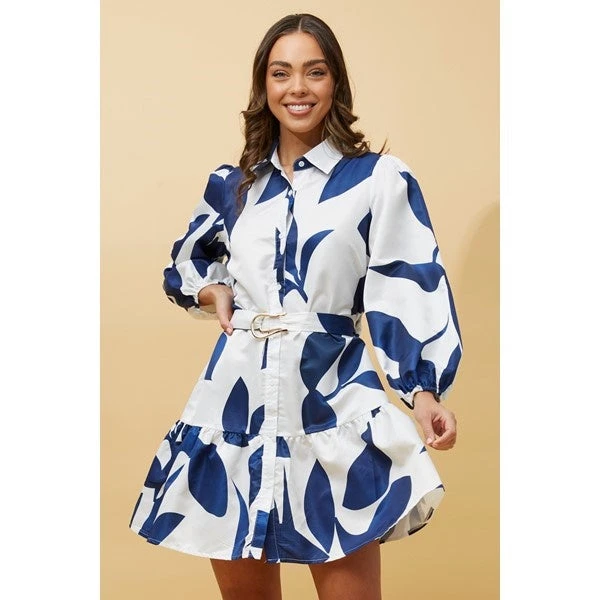 LEAF PRINT SHIRT DRESS - Image 9