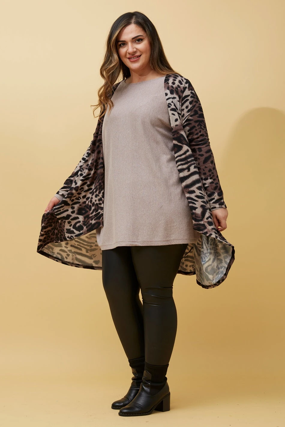 AIDEN ANIMAL PRINT WATERFALL CARDIGAN - Image 7