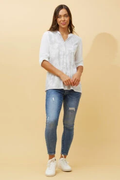 VELMA MARBLE PRINT SHIRT