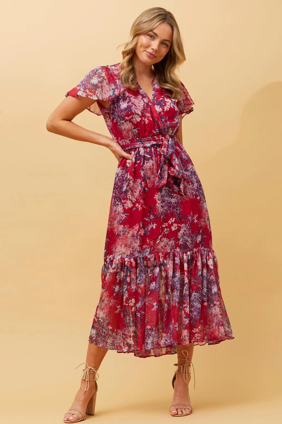 DAWN FLORAL TIERED MIDI DRESS - Image 3
