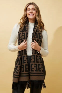 SAM ABSTRACT PRINT GLITTER SCARF