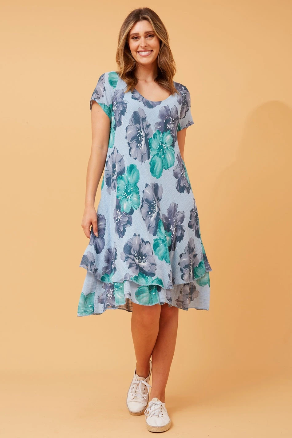 ELECTRA DOUBLE LAYER FLORAL DRESS - Image 3