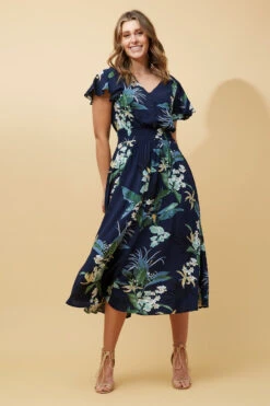 FLORIDA FLORAL MIDI DRESS