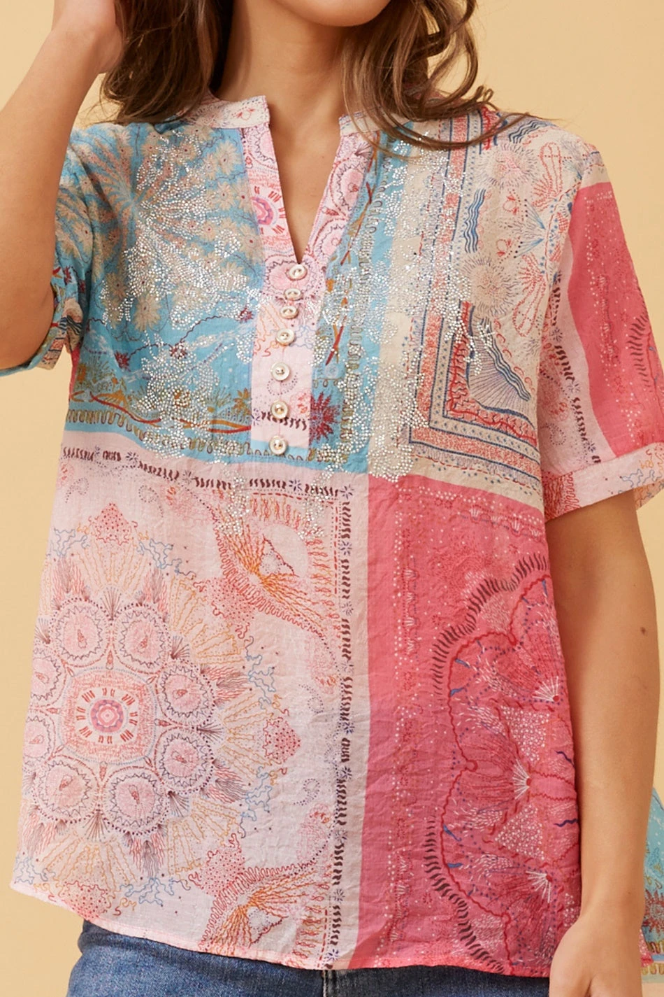 ARCHANA PATCHWORK BOHO TOP - Image 5