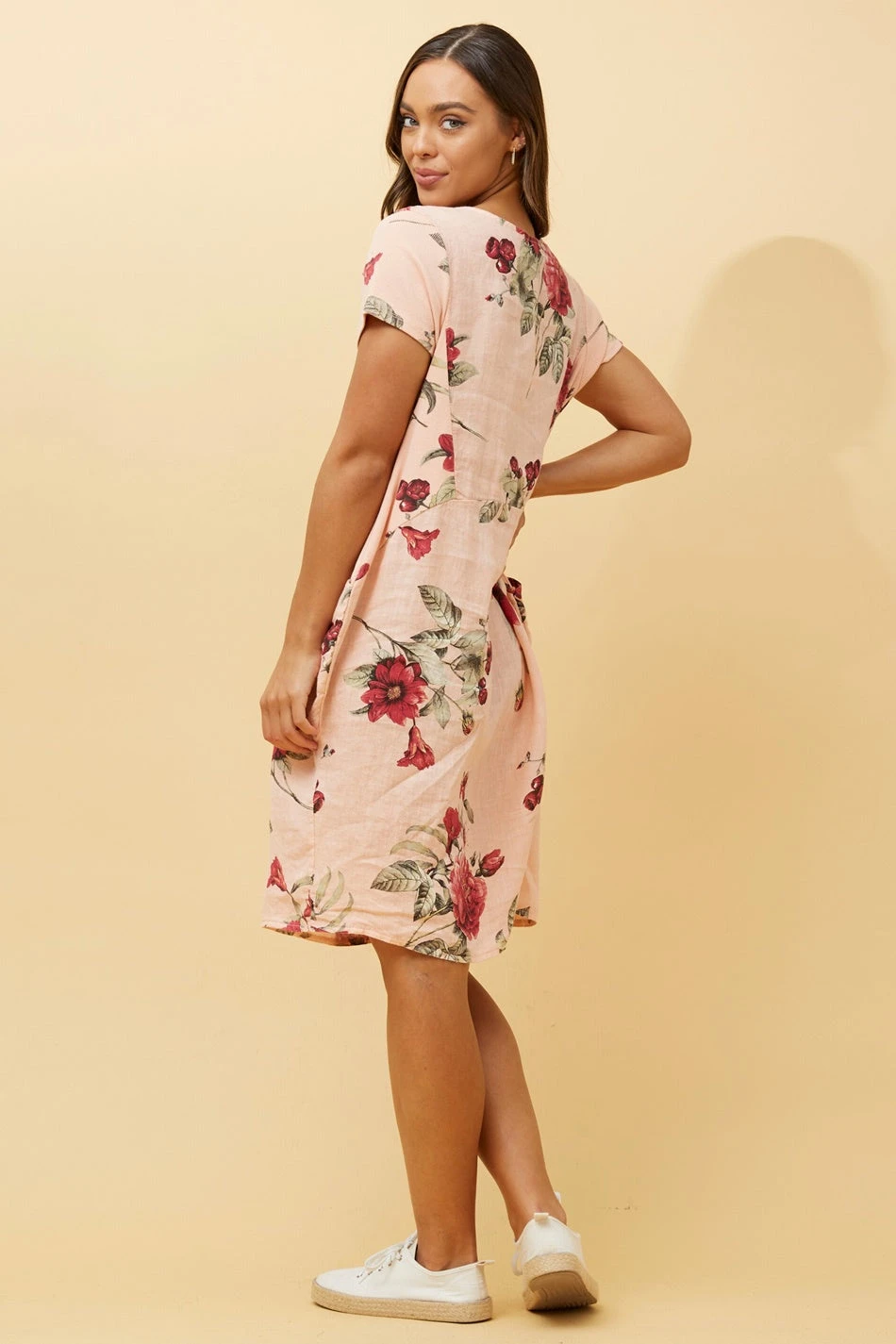 MESSINA FLORAL LINEN SHORT DRESS - Image 17