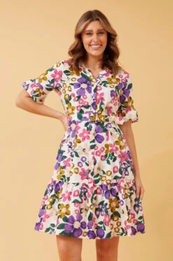 AVITA FLORAL BELTED DRESS