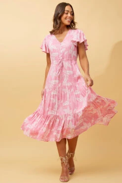 LISDON LEAF PRINT DRESS