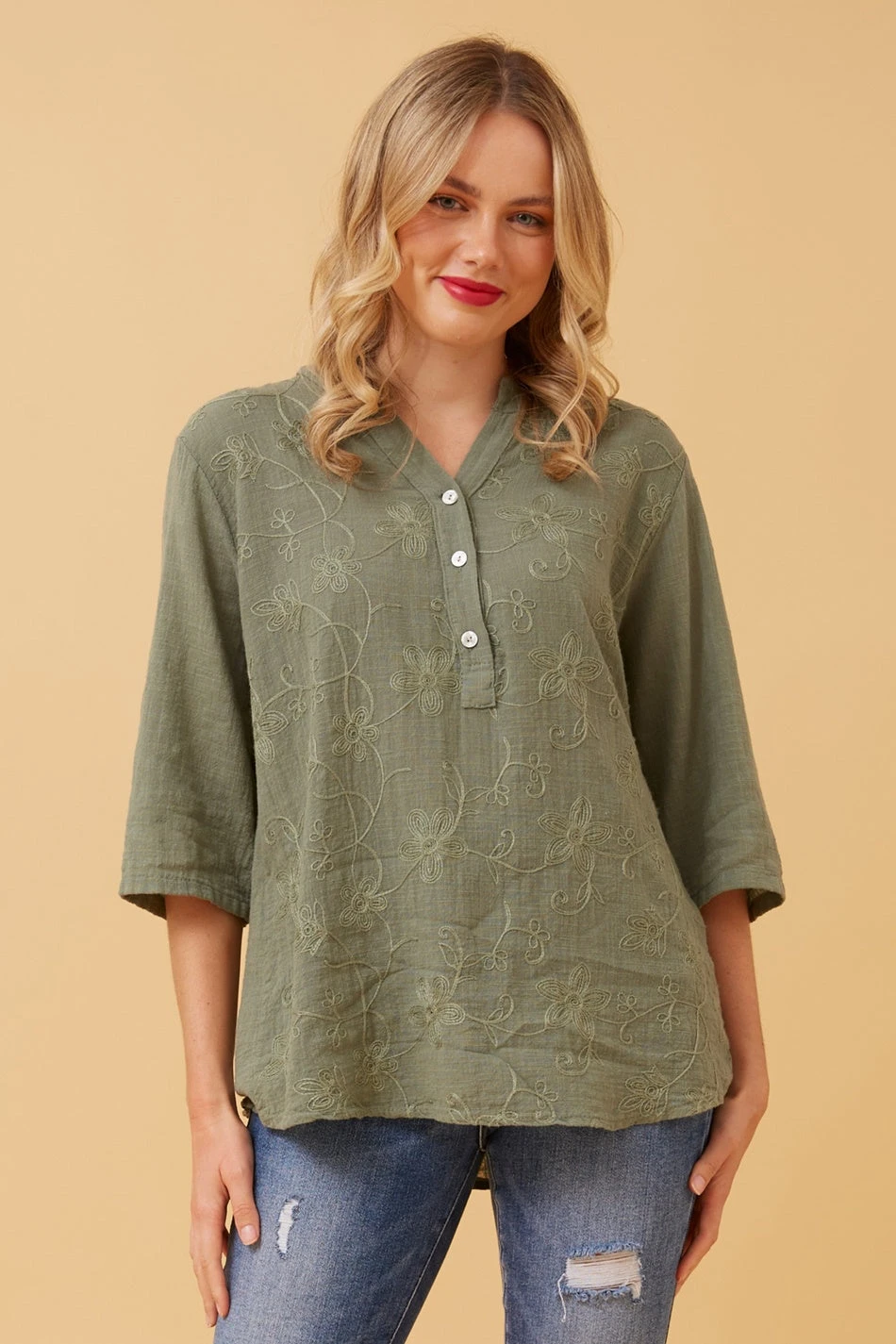 KAI FLORAL EMBROIDERY DETAIL TOP - Image 3