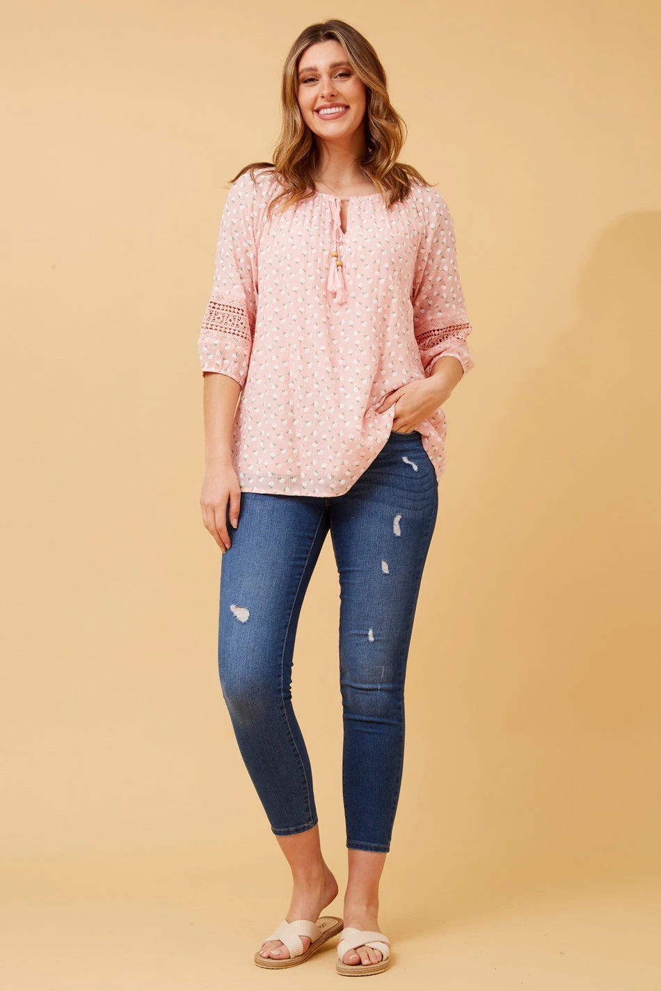 ANDREA FLORAL PEASANT TOP - Image 4