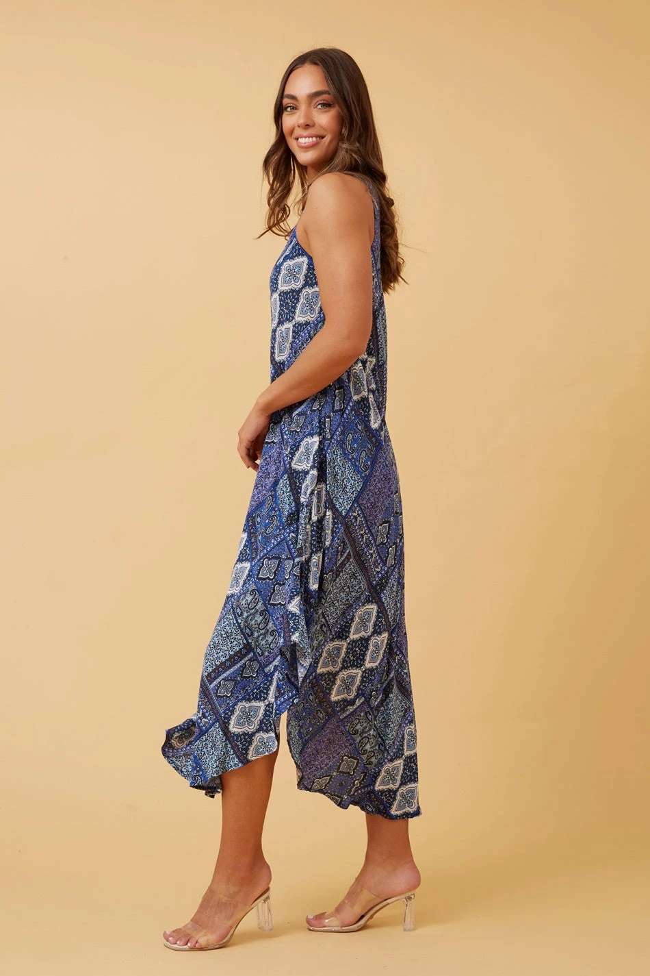 UMBRELLA PATCHWORK BOHO MIDI DRESS - Image 5