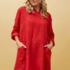 SILVAVA HOODED LINEN TUNIC TOP