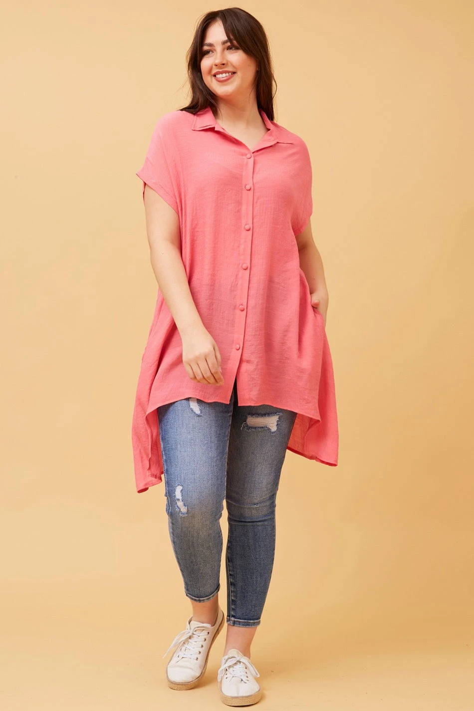 BLU ASYMMETRICAL HEM SHIRT - Image 14