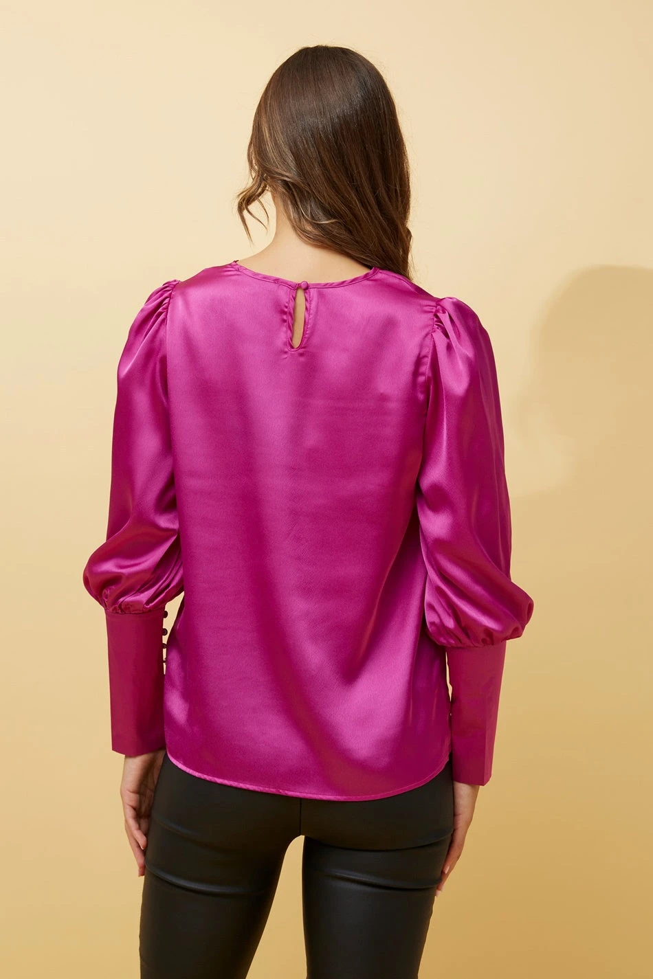 DOM BALLOON SLEEVE SATIN BLOUSE - Image 7
