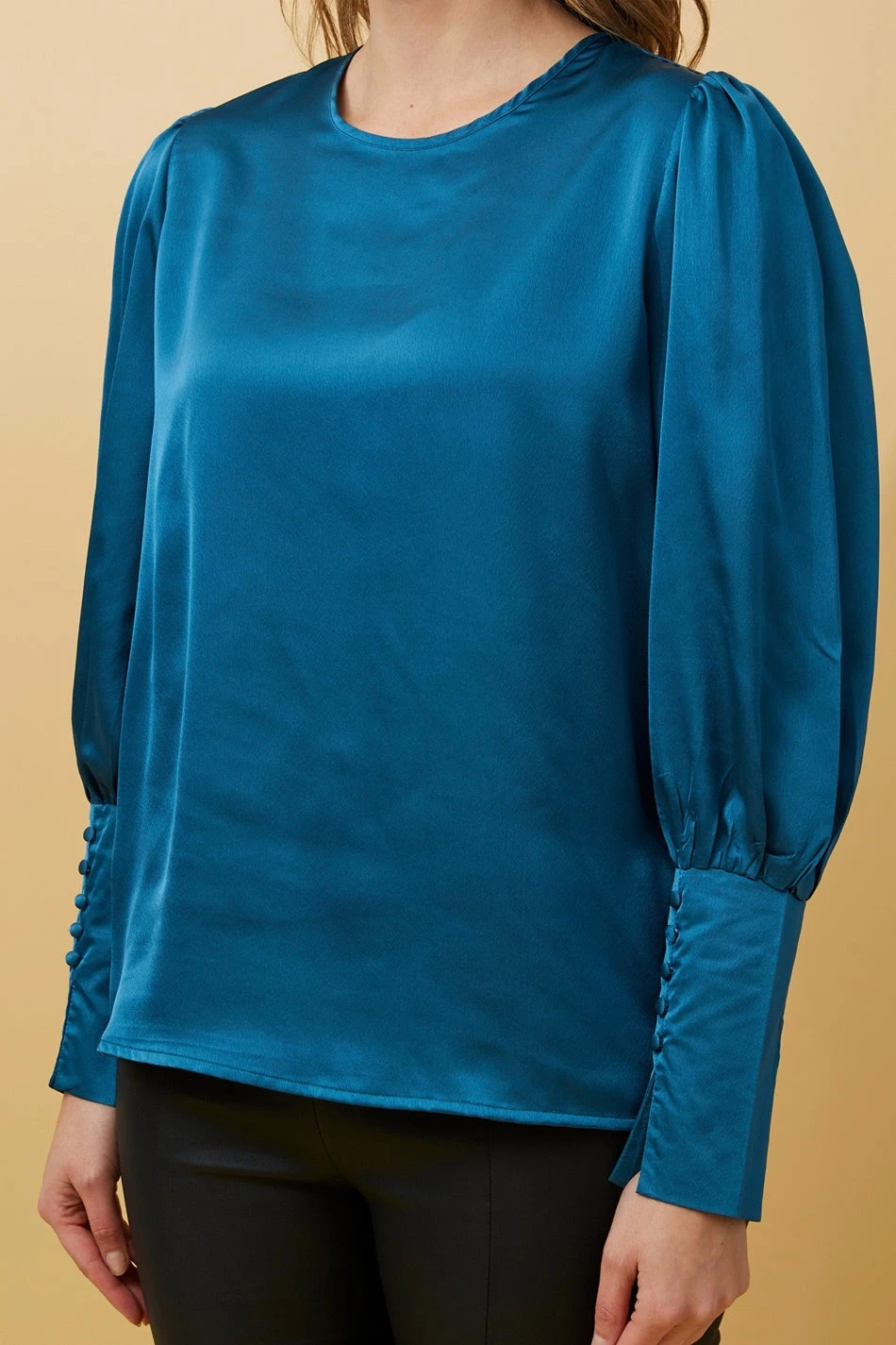 DOM BALLOON SLEEVE SATIN BLOUSE - Image 12