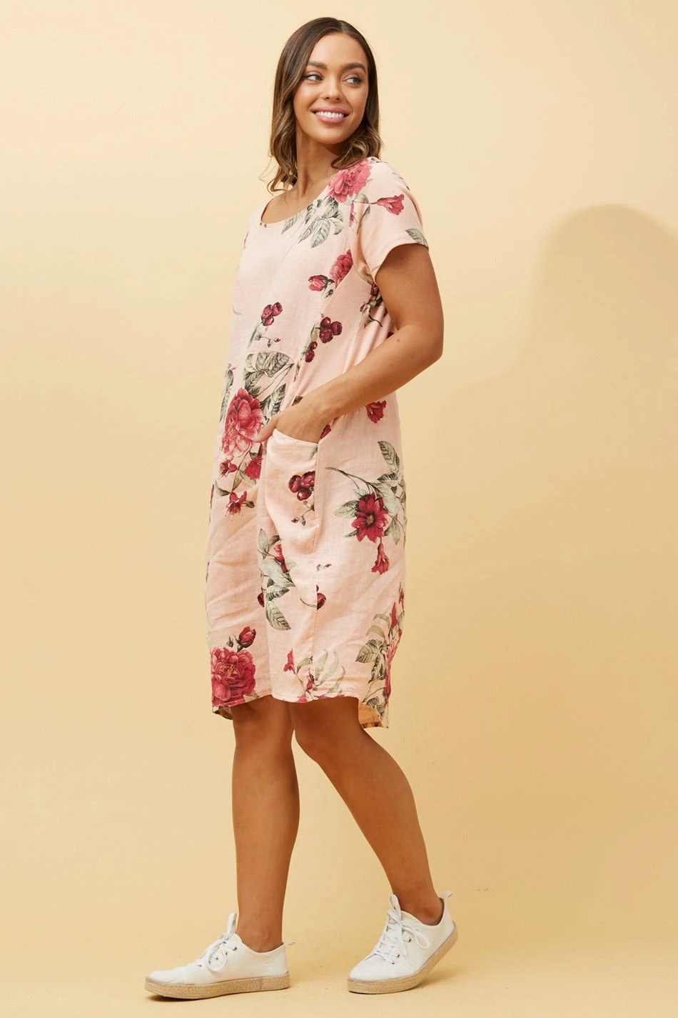 MESSINA FLORAL LINEN SHORT DRESS - Image 16