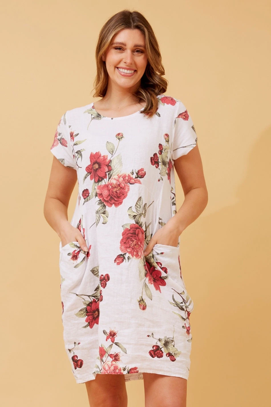 MESSINA FLORAL LINEN SHORT DRESS - Image 18