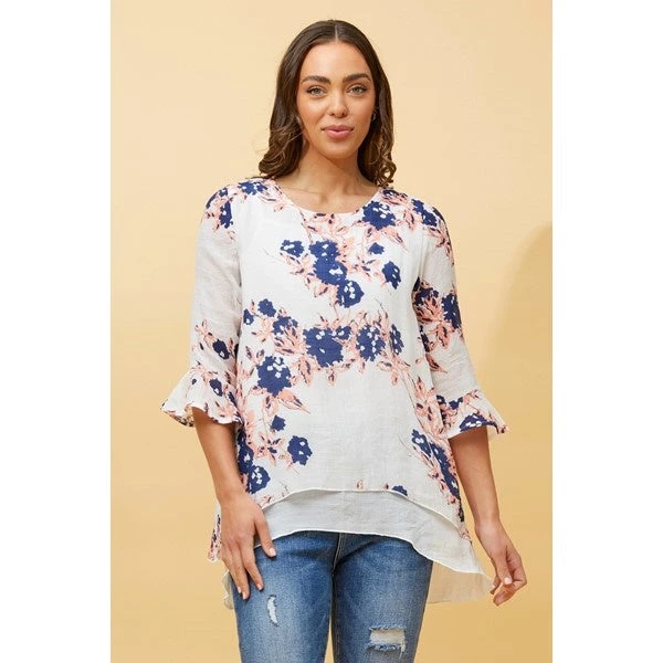 RUMI DOUBLE LAYER FLORAL TUNIC TOP - Image 13