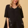 PAM SEQUIN PATCH LINEN TOP
