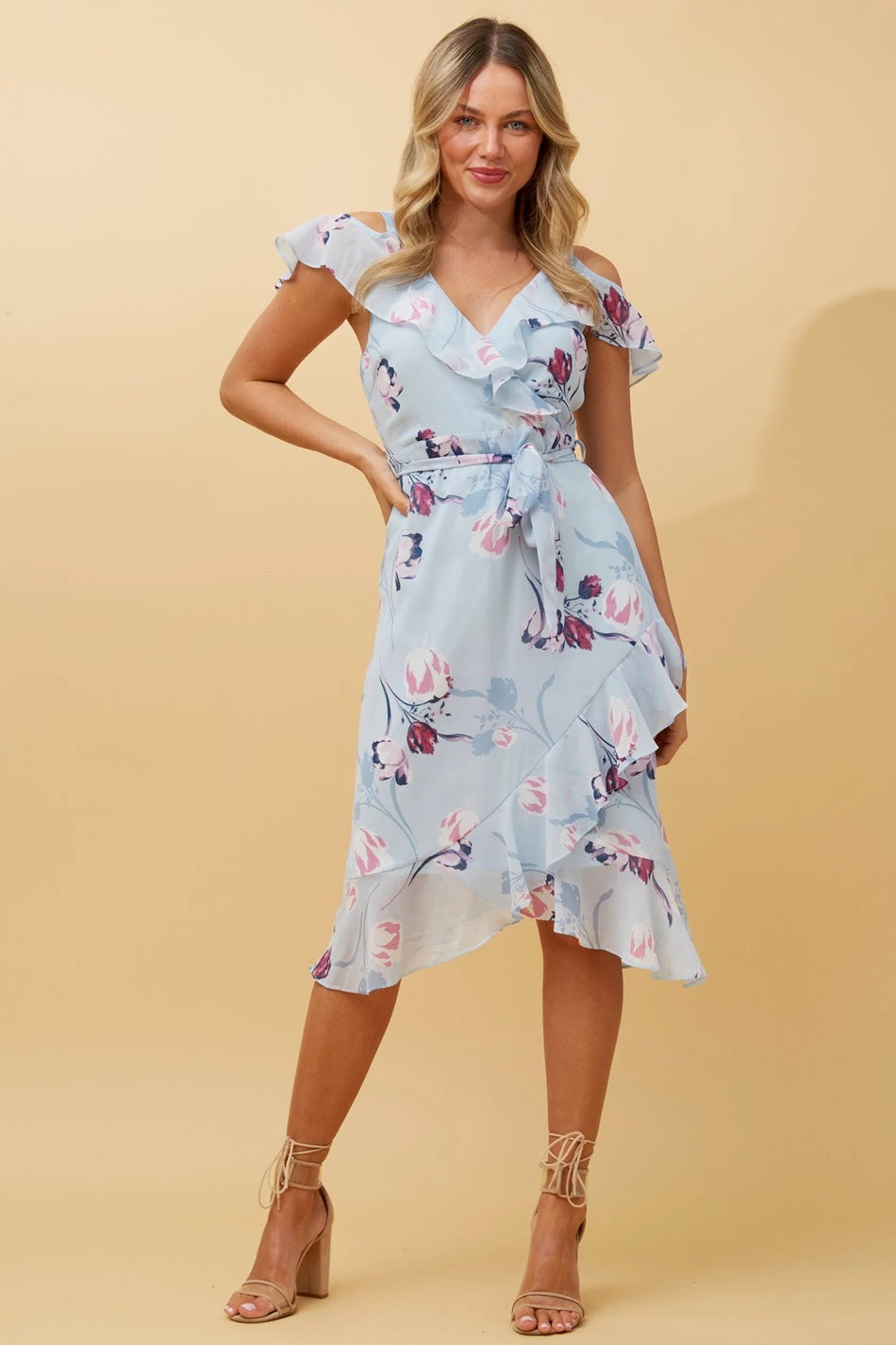 GIDGET FLORAL RUFFLE DRESS