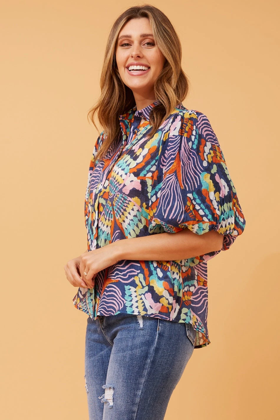 WILKIE PUFF SLEEVE BOHO TOP - Image 2