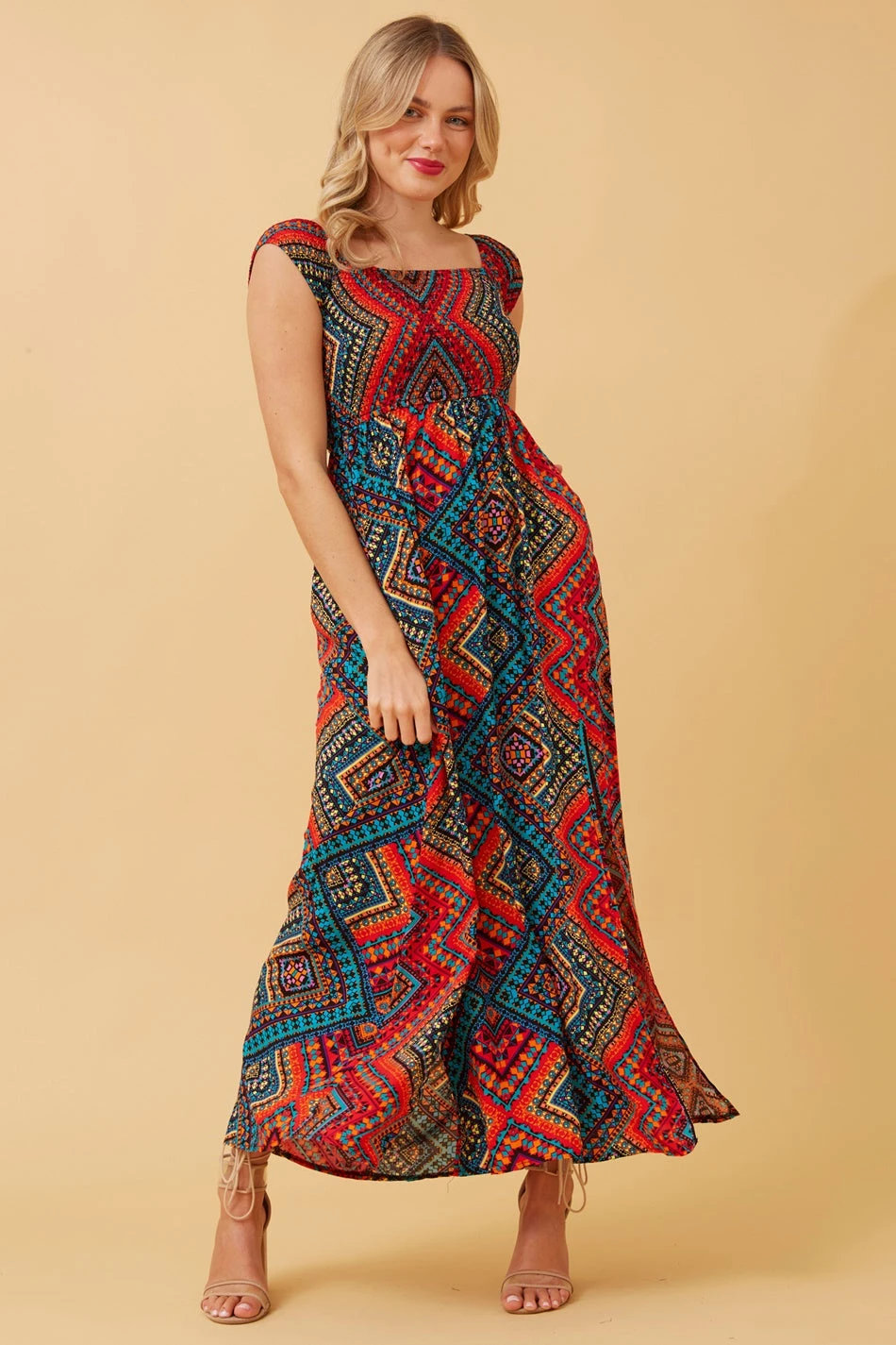 ROBIN ABSTRACT BOHO MAXI DRESS - Image 4