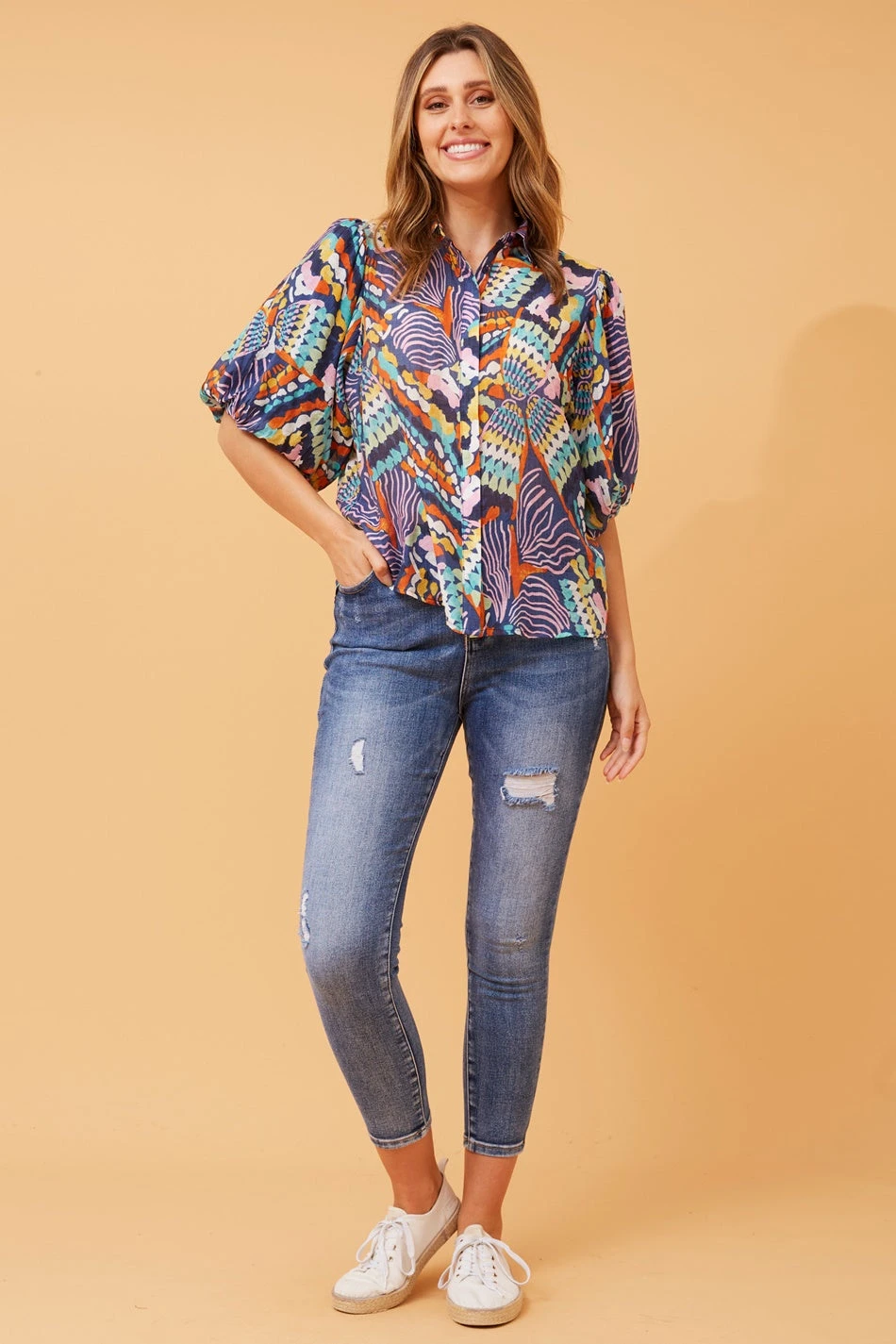 WILKIE PUFF SLEEVE BOHO TOP - Image 4