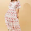 BYRON LACE TRIM FLORAL MAXI DRESS